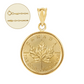 1/10 oz .9999 24K Maple Gold Bullion w/ 14K Frame & 1.8 mm Anchor 20" Chain