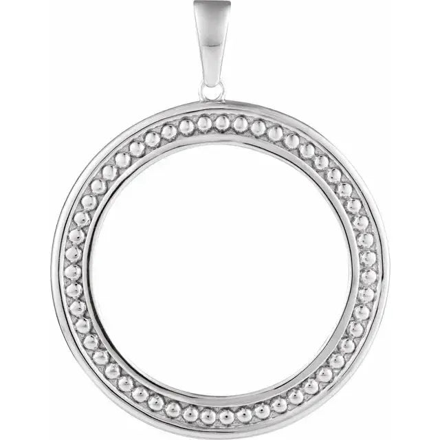 Sterling Silver Coin Frame Bezel Pendant Mounting United States 25 Cents Round