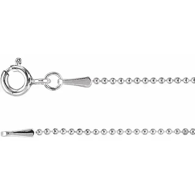 Sterling Silver Hollow Bead Chain