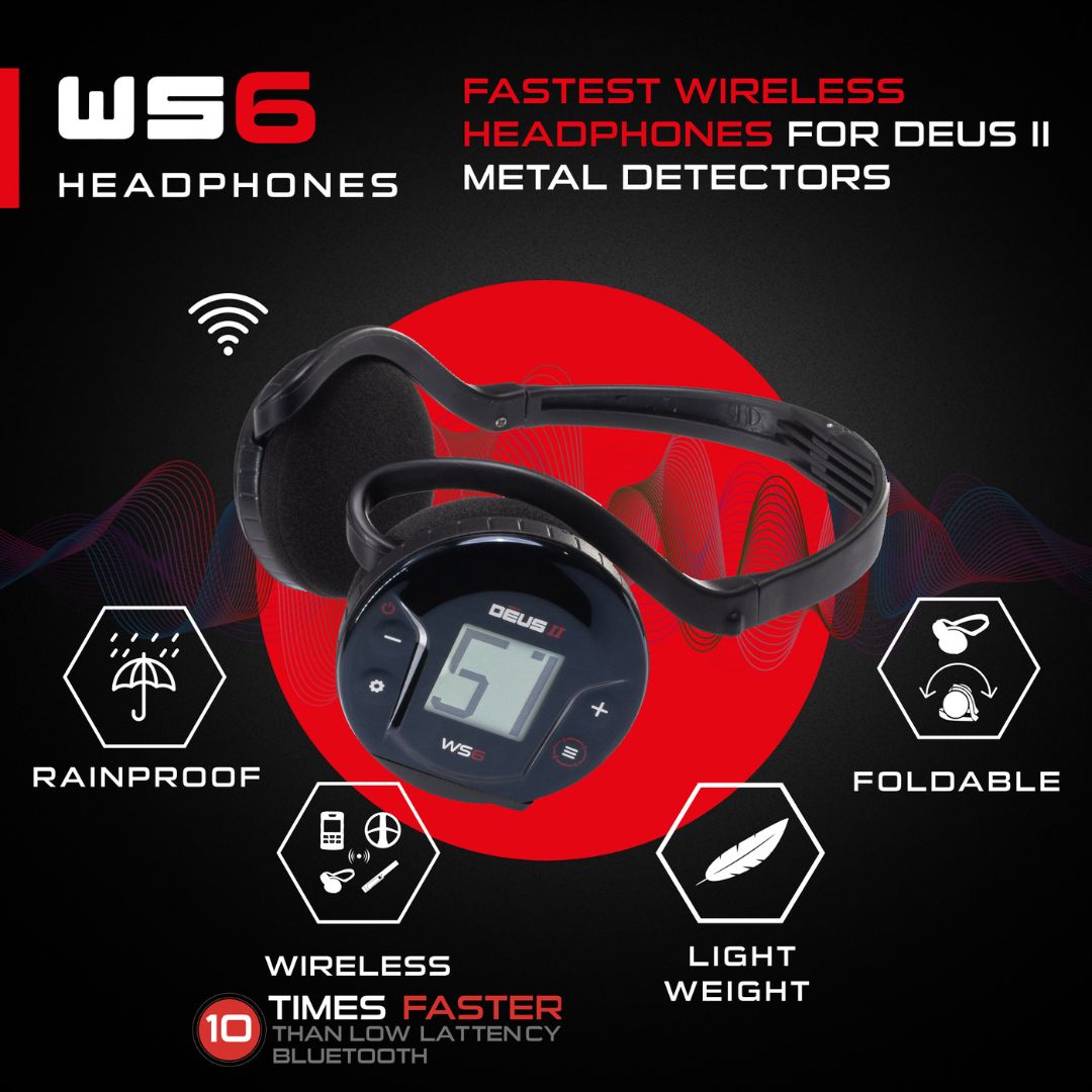 XP WS6 Wireless Headphones for DEUS II-Destination Gold Detectors