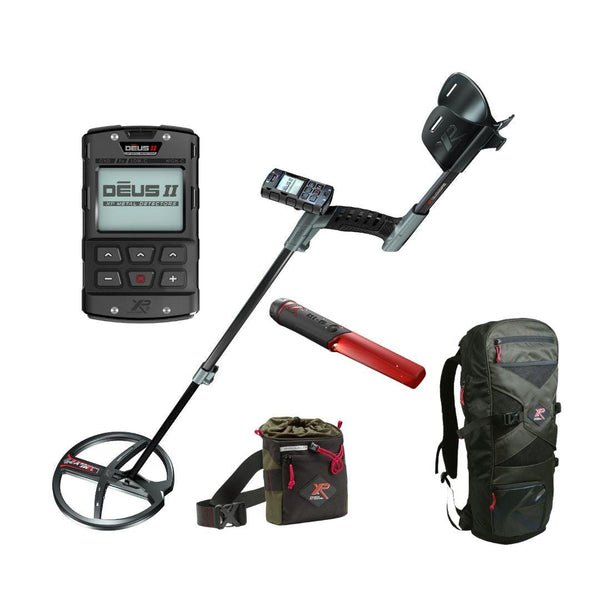 XP DEUS II RC Metal Detector with Backpack 240, Finds Pouch, and Free MI-6 Pointer