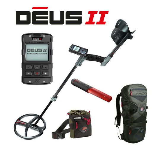 XP DEUS II RC Metal Detector + MI-6 Pointer + Backpack 240 + Finds Pouch