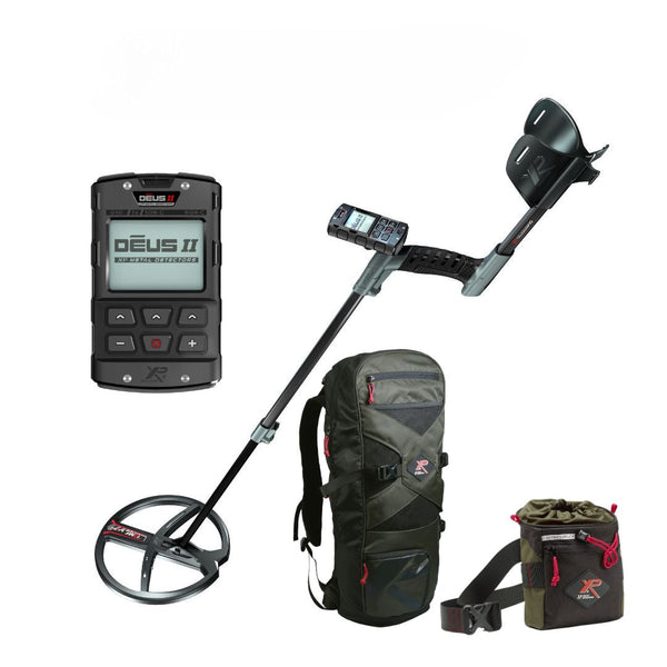 XP DEUS II RC Metal Detector with  Backpack 240 and Finds Pouch