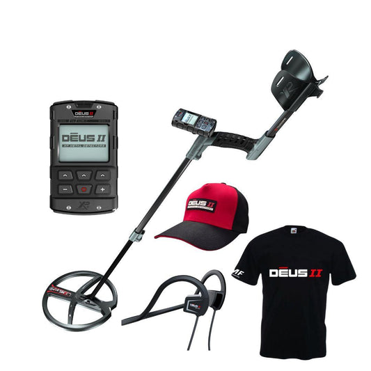 XP DEUS II Metal Detector RC with BH-01 Headphones, Tshirt, and Cap