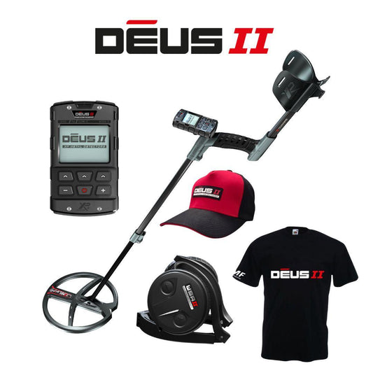 XP DEUS II Metal Detector RC with WSAII Headphones, Tshirt, and Cap