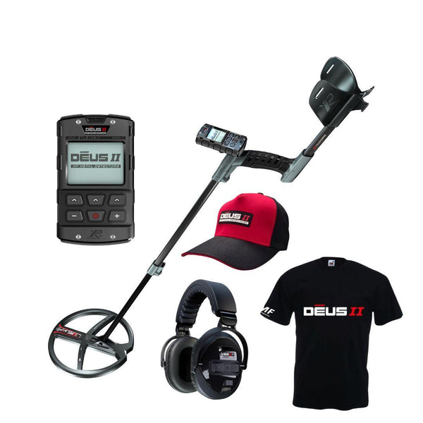 XP DEUS II Metal Detector RC with WSAII-XL Headphones, Tshirt, and Cap