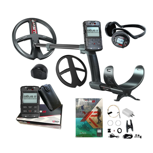 XP Deus II Metal Detector with FMF Search Coil, Remote Control, and WS6 Stereo Headphones - Destination Gold Detectors