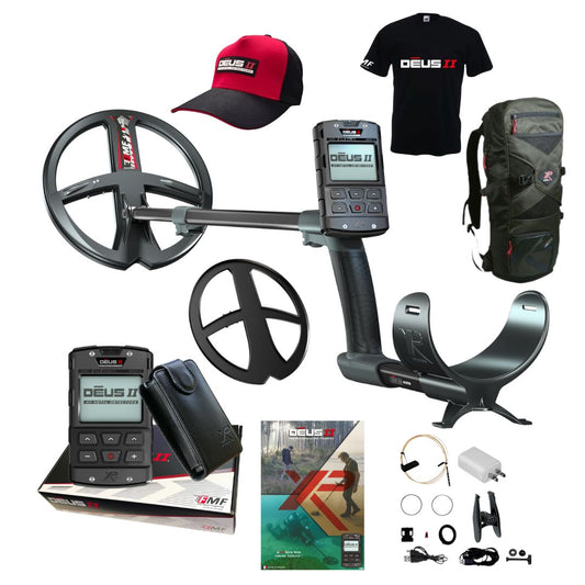 XP DEUS II RC Metal Detector with XP DEUS II Cap, DEUS II T-shirt and Backpack 240  - Destination Gold Detectors