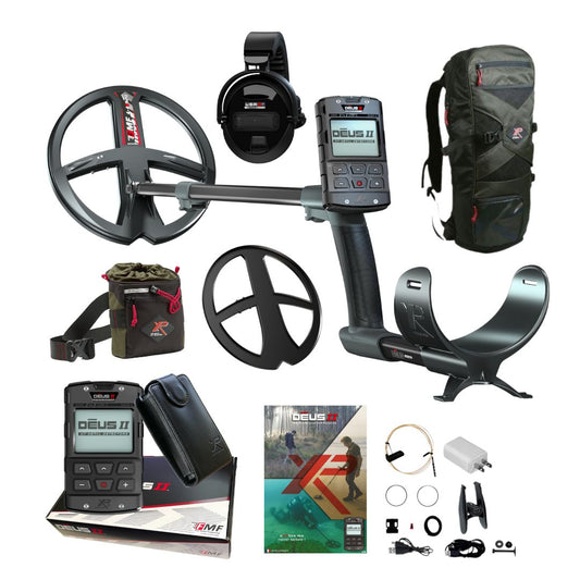 XP DEUS II RC Metal Detector with WSAII-XL Headphones, XP Finds Pouch and Backpack 240 - Destination Gold Detectors