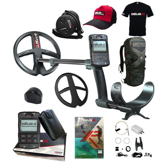 XP DEUS II RC with WSA II Headphones, DEUS II Cap, DEUS II T-Shirt and Backpack 240 - Destination Gold Detectors