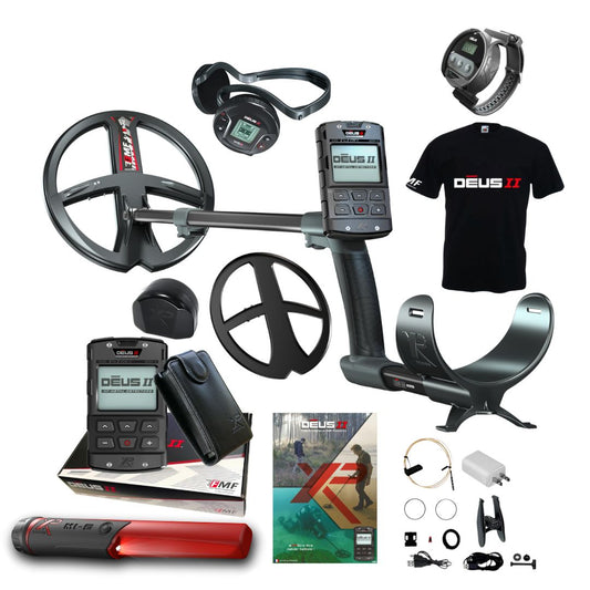 XP DEUS II WS6 RC Metal Detector with WS6 Wristband, DEUS ii T-Shirt and MI-6 Pointer - Destination Gold Detectors