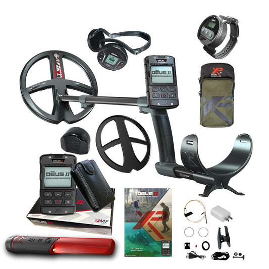 XP DEUS II WS6 RC Metal Detector with WS6 Wristband, XP Phone Pouch and MI-6 Pointer - Destination Gold Detectors