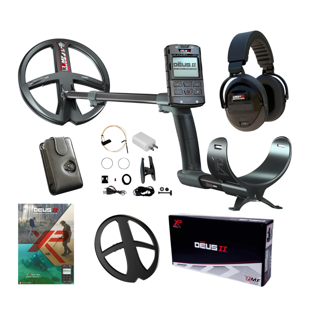 XP DEUS II Metal Detector with RC, 13" FMF Search Coil, and WSA-XL Stereo Headphones