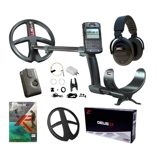 XP DEUS II Metal Detector with RC, 13" FMF Search Coil, and WSA-XL Stereo Headphones