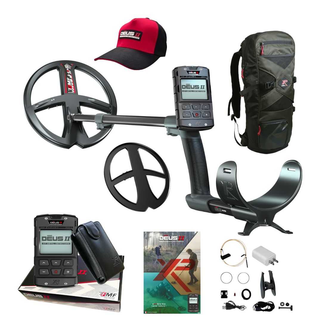 XP DEUS II FMF Metal Detector with Remote Control, Cap and Backpack