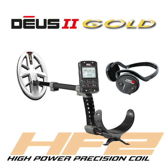 XP DEUS II Gold Metal Detector with HF2 Coil and WSA ST Wireless Headphones