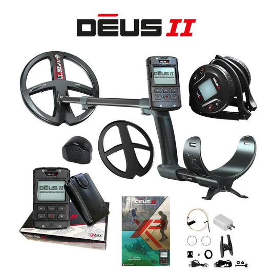 XP DEUS II Metal Detector with WS6 Wireless Headphones Box Contents