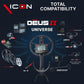 Icon metal detector with compatible accessories on a dark background
