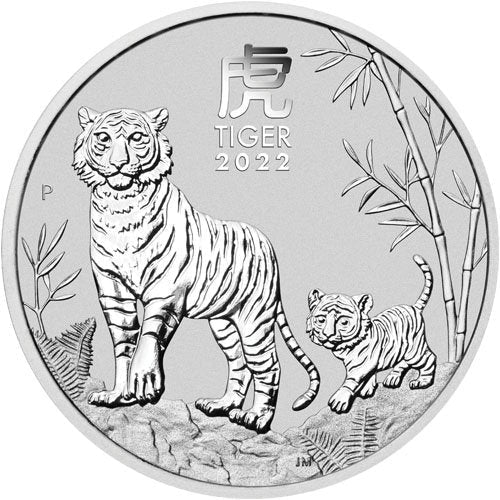 2022 1 OZ Australian Silver Lunar Tiger Coin-Destination Gold Detectors