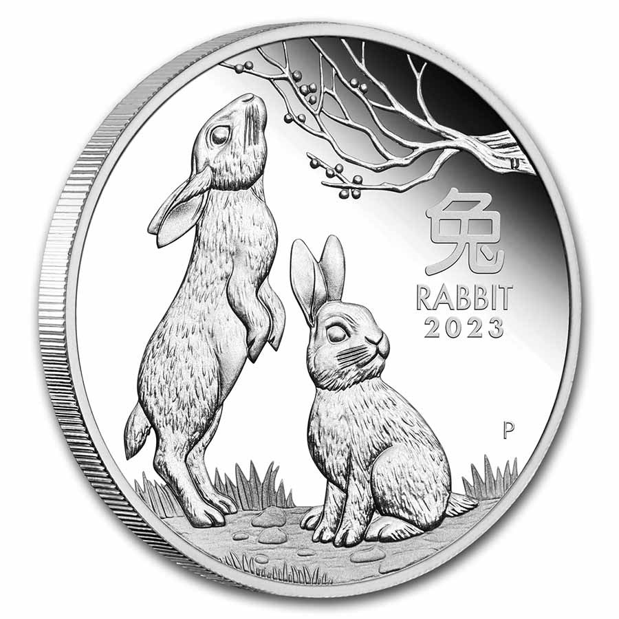 2023 1/2 oz Australian Silver Lunar Rabbit Coin-Destination Gold Detectors