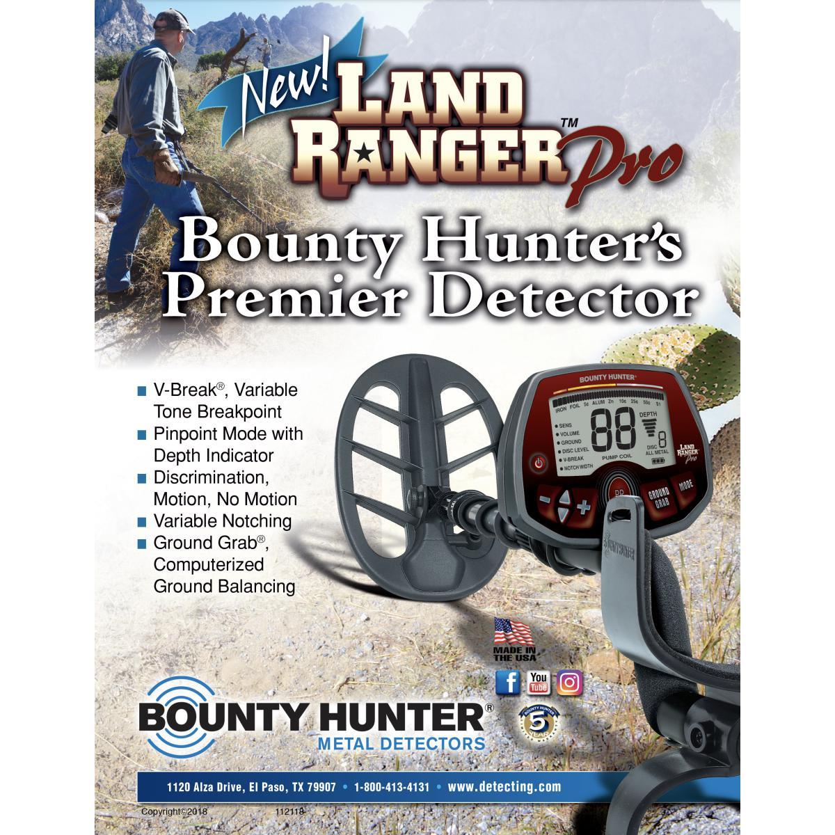 Bounty Hunter Land Ranger PRO Metal Detector-Destination Gold Detectors