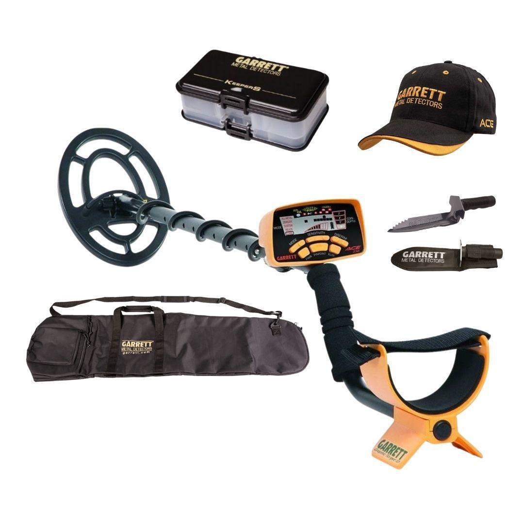 Garrett ACE 250 Metal Detector + Bag + Cap + Edge Digger + Treasure Box-Destination Gold Detectors