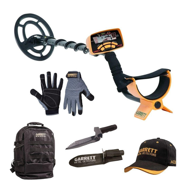 Garrett ACE 250 Metal Detector + Cap + Backpack +Edge Digger + Gloves-Destination Gold Detectors