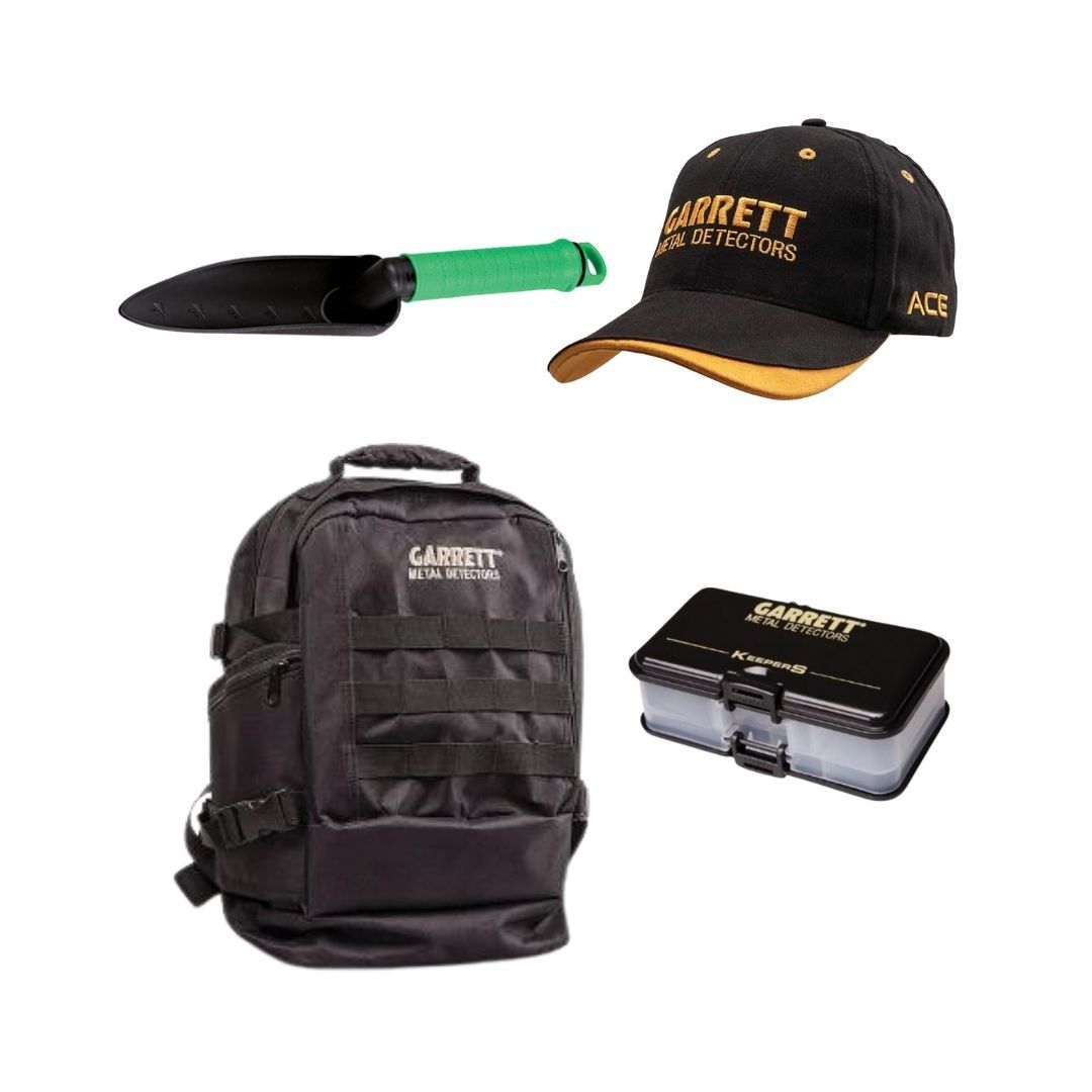Garrett ACE 250 Metal Detector + Cap + Backpack + Treasure Box + Treasure Digger-Destination Gold Detectors