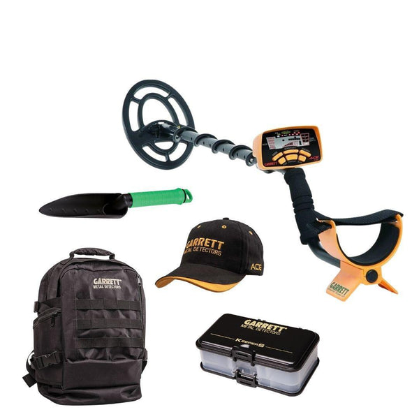 Garrett ACE 250 Metal Detector + Cap + Backpack + Treasure Box + Treasure Digger-Destination Gold Detectors