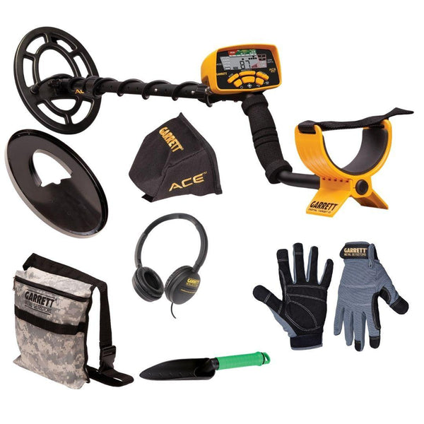 Garrett ACE 300 Metal Detector With Digger + Pouch + Gloves