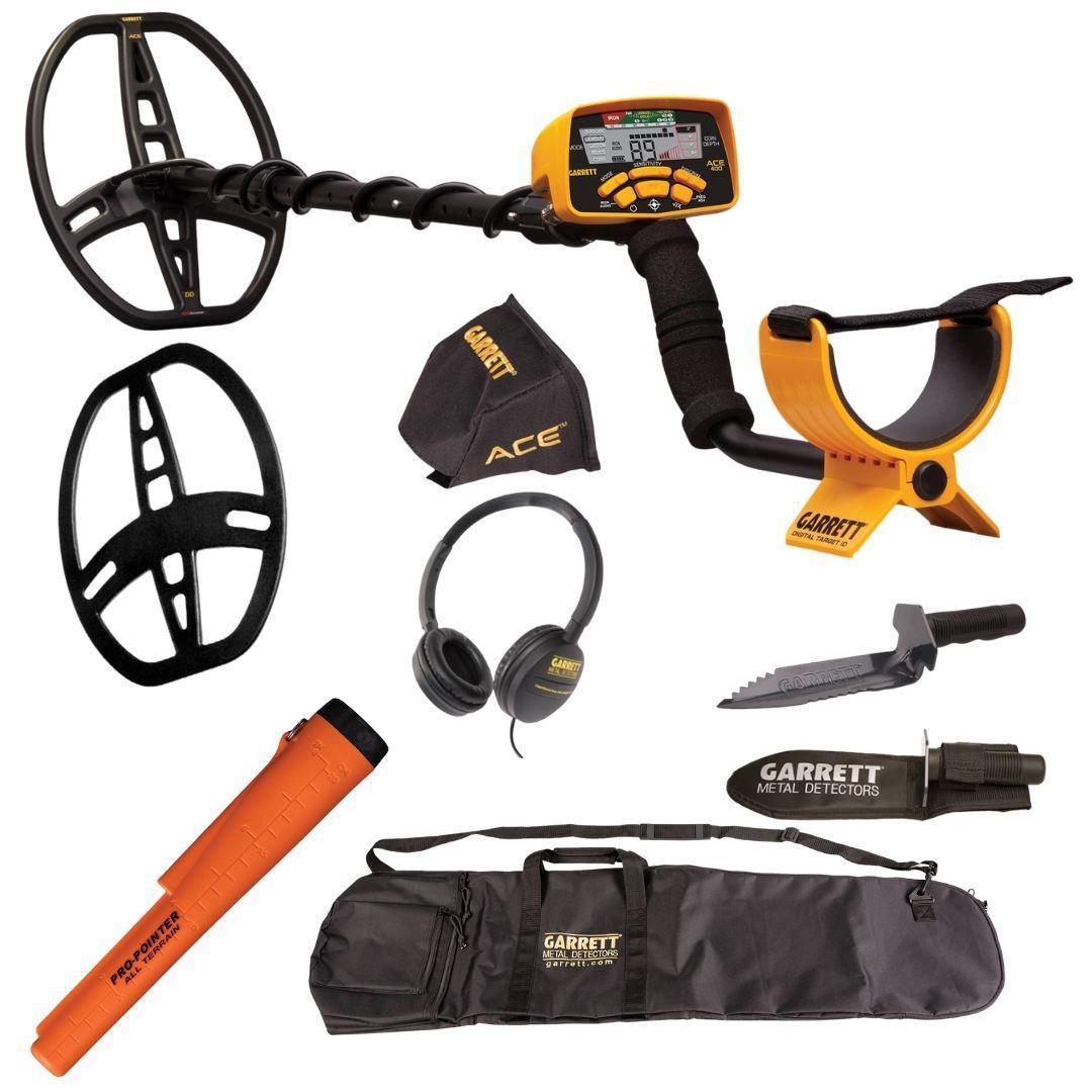 Garrett ACE 400 Metal Detector + Pointer + Digger + Carry Bag-Destination Gold Detectors