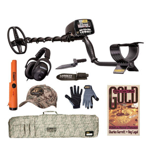 Garrett AT Gold Metal Detector + Bag + Digger + Gloves + Cap + Book-Destination Gold Detectors
