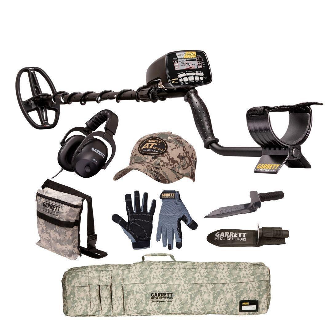 Garrett AT Gold Metal Detector + Digger + Gloves + Pouch + Cap + Bag –  Destination Gold Detectors LLC