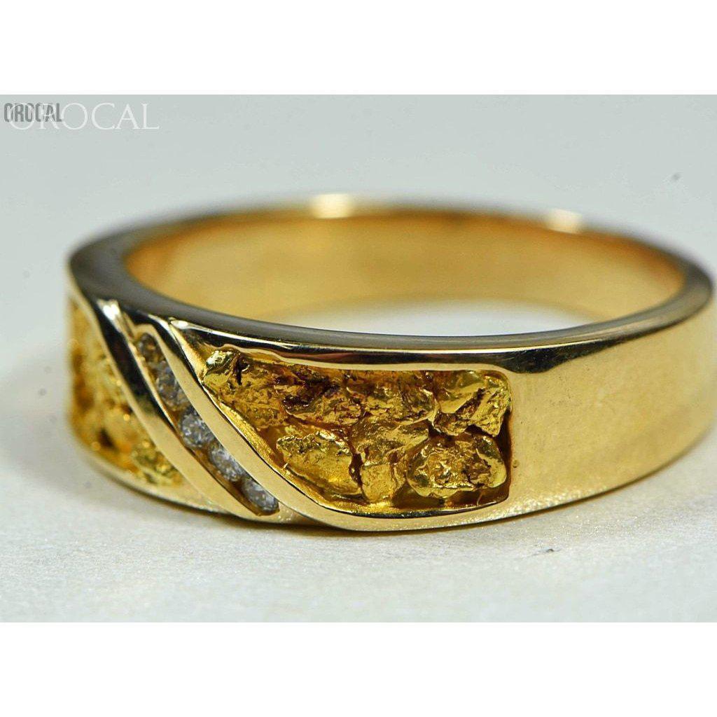 Orocal Gold Nugget Men's Ring with Diamond RM610D10-Destination Gold Detectors