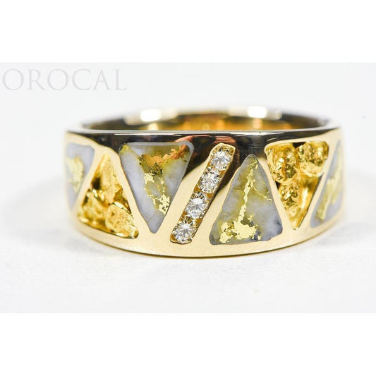 Orocal Gold Quartz Men's Ring with Diamonds RM883D20NQ-Destination Gold Detectors