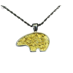 Orocal Gold Nugget Bear Pendant PBR1JNSSX-Destination Gold Detectors