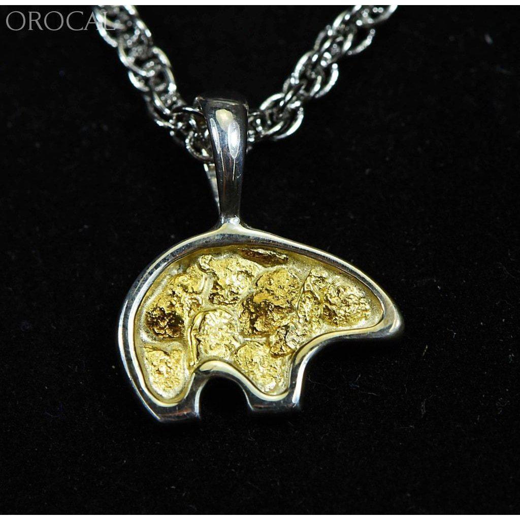 Orocal Gold Nugget Bear Pendant PBR1SOLSS-Destination Gold Detectors