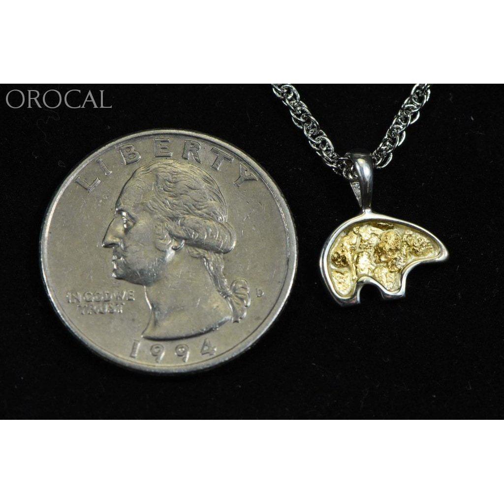 Orocal Gold Nugget Bear Pendant PBR1SOLSS-Destination Gold Detectors