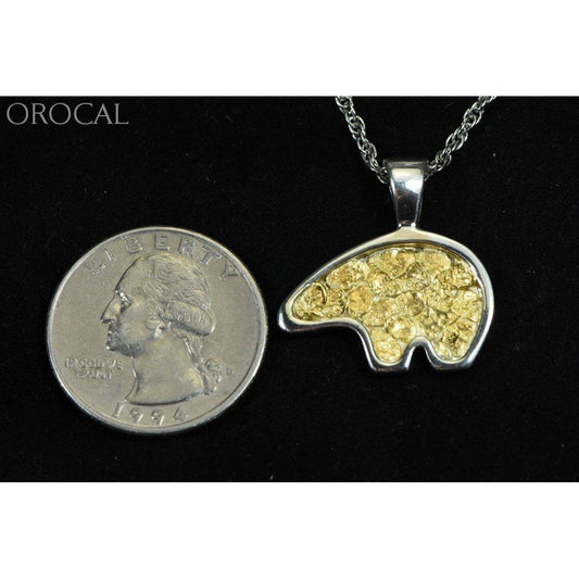 Orocal Gold Nugget Bear Pendant PBR1XLNSS-Destination Gold Detectors