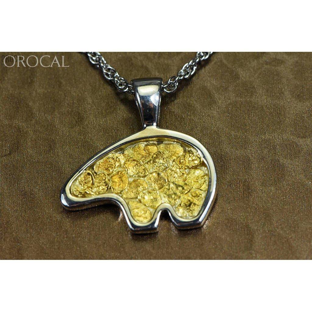Orocal Gold Nugget Bear Pendant PBR1XLNSS-Destination Gold Detectors