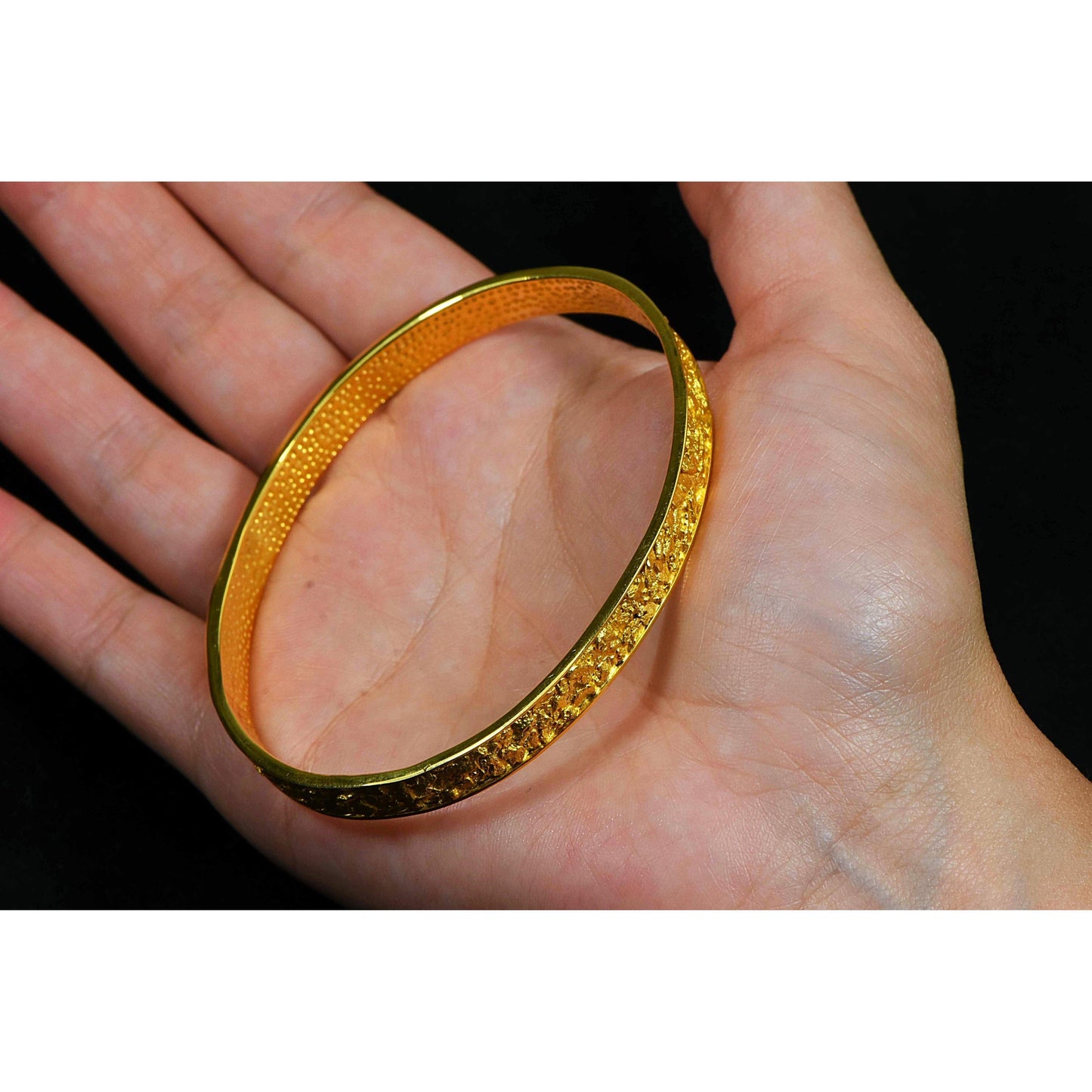 Orocal Gold Nugget Bracelet Bangle Style - BB7MM-Destination Gold Detectors