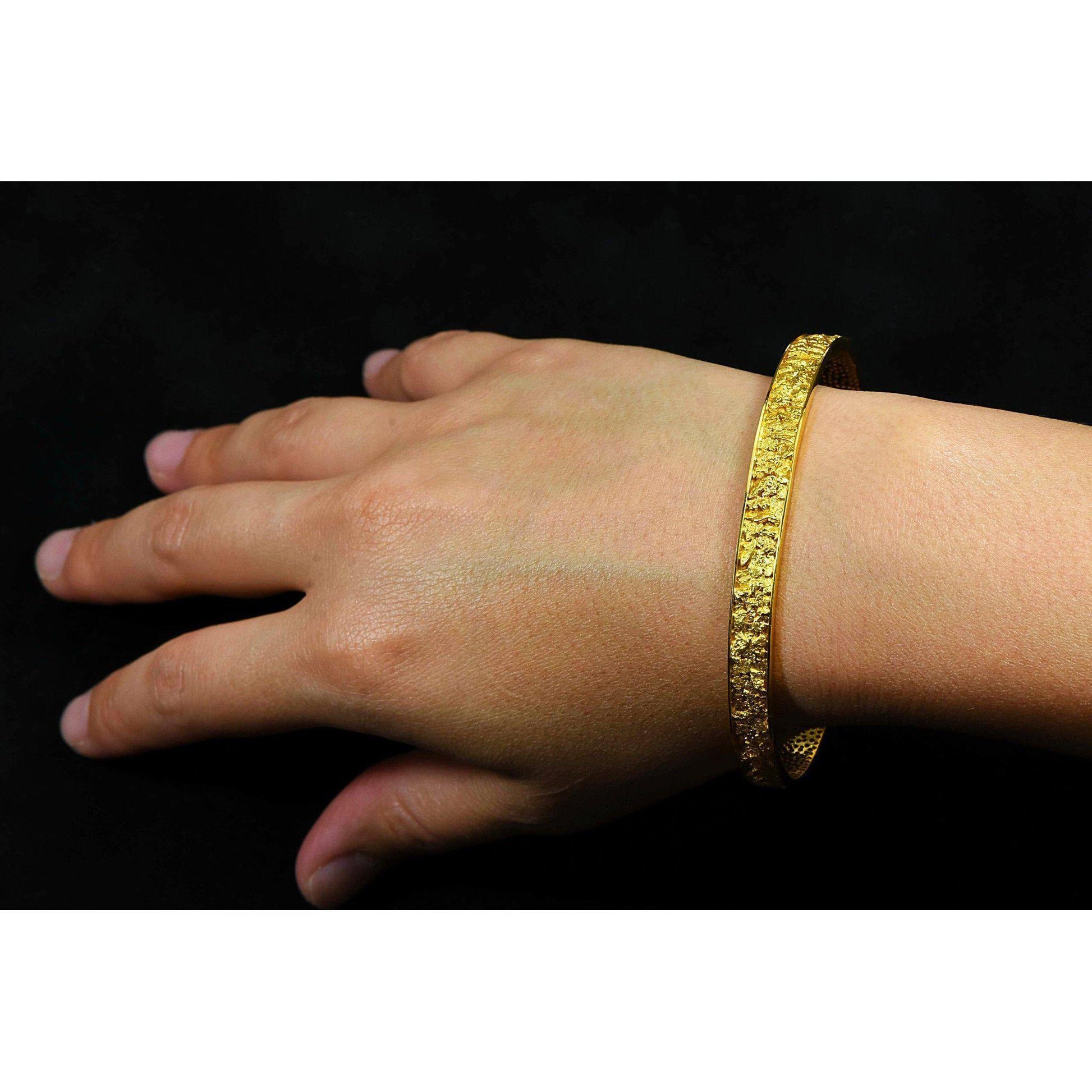 Orocal Gold Nugget Bracelet Bangle Style - BB7MM-Destination Gold Detectors