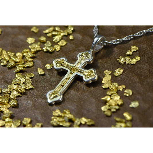 Orocal Gold Nugget Cross Pendant PCR7NSS-Destination Gold Detectors