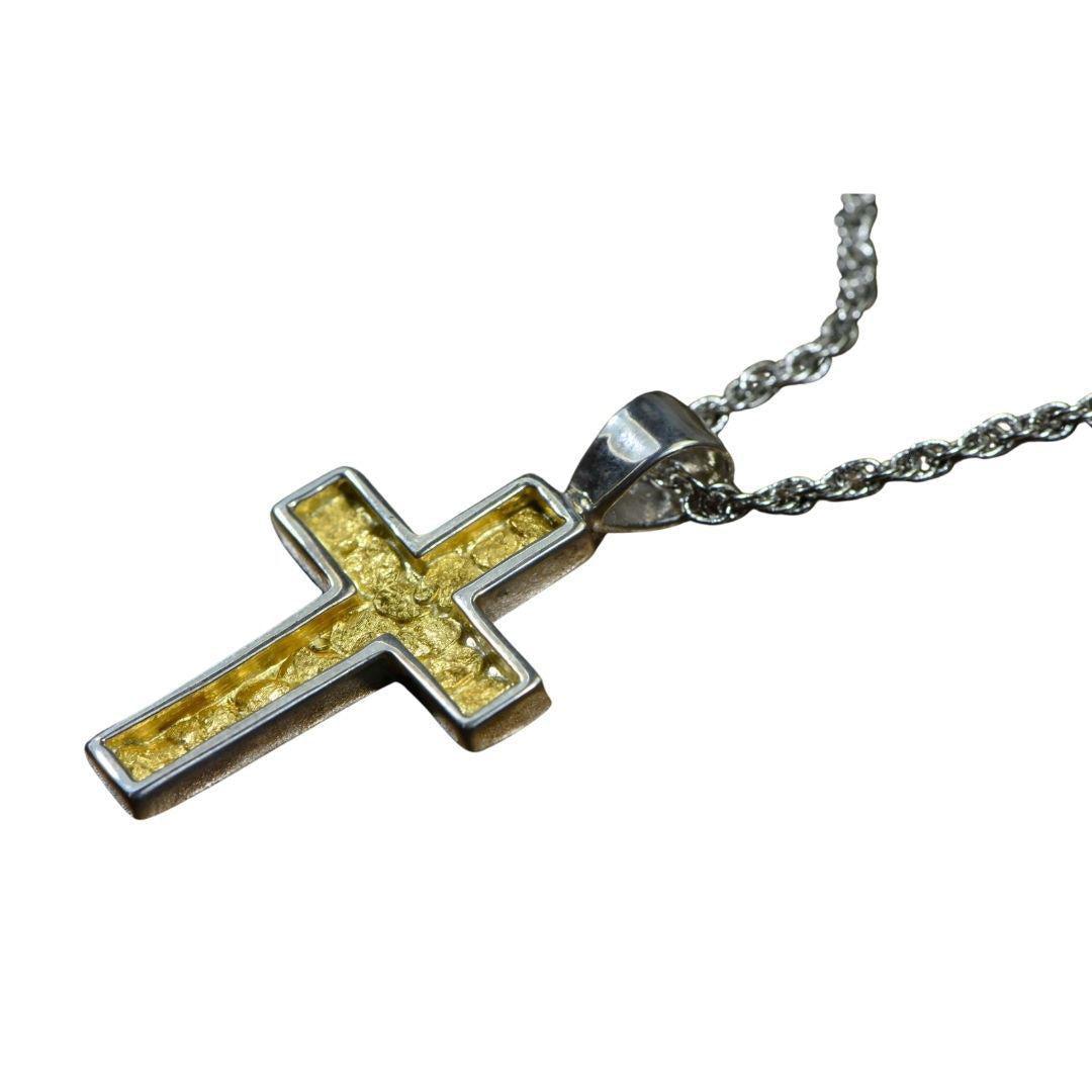 Orocal Gold Nugget Cross Sterling Silver Pendant PCR21NSS-Destination Gold Detectors
