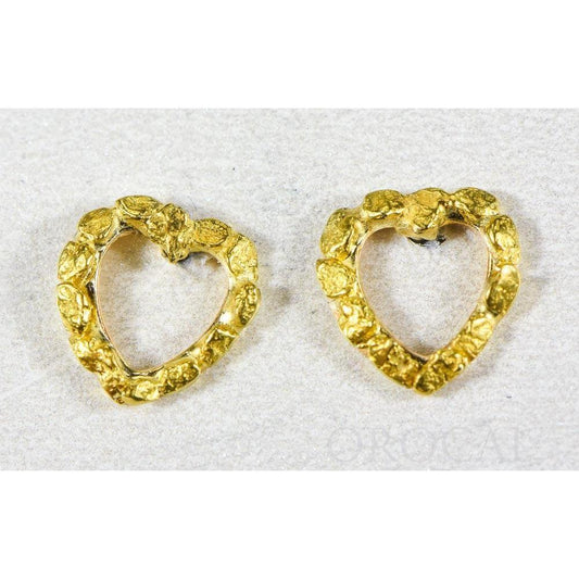 Orocal Gold Nugget Heart Earrings EHE360-Destination Gold Detectors