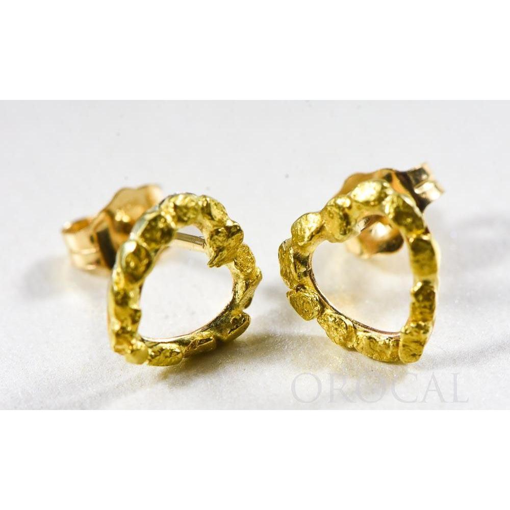 Orocal Gold Nugget Heart Earrings EHE360-Destination Gold Detectors