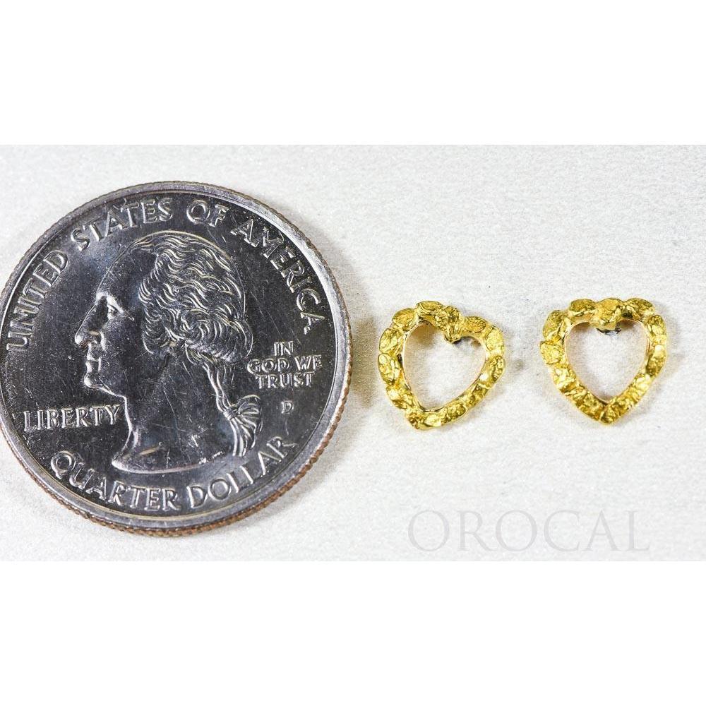 Orocal Gold Nugget Heart Earrings EHE360-Destination Gold Detectors