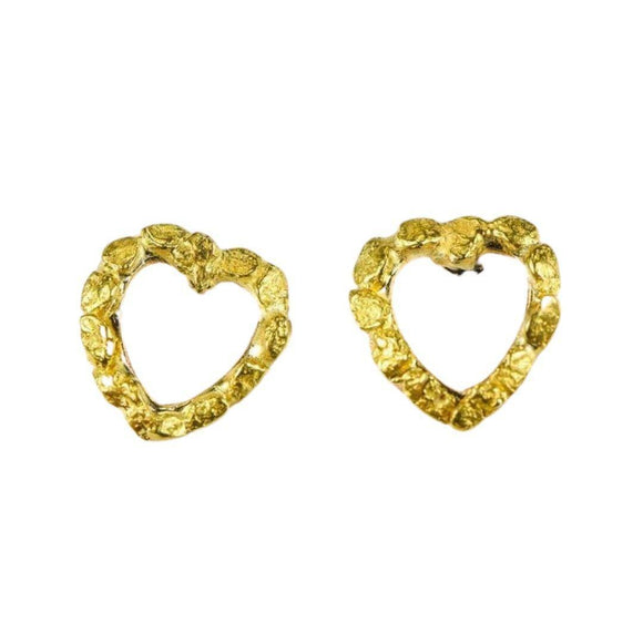 Orocal Gold Nugget Heart Earrings EHE360-Destination Gold Detectors
