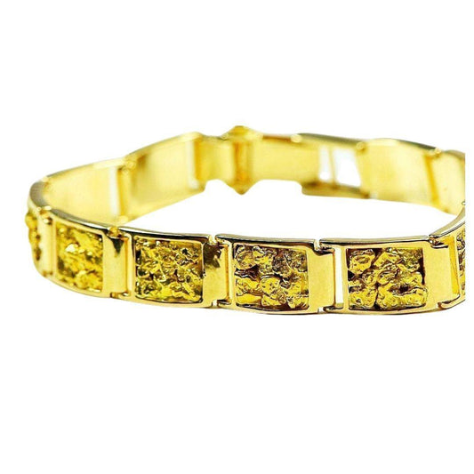 Orocal Gold Nugget Inlay Bracelet B10MM11L-Destination Gold Detectors