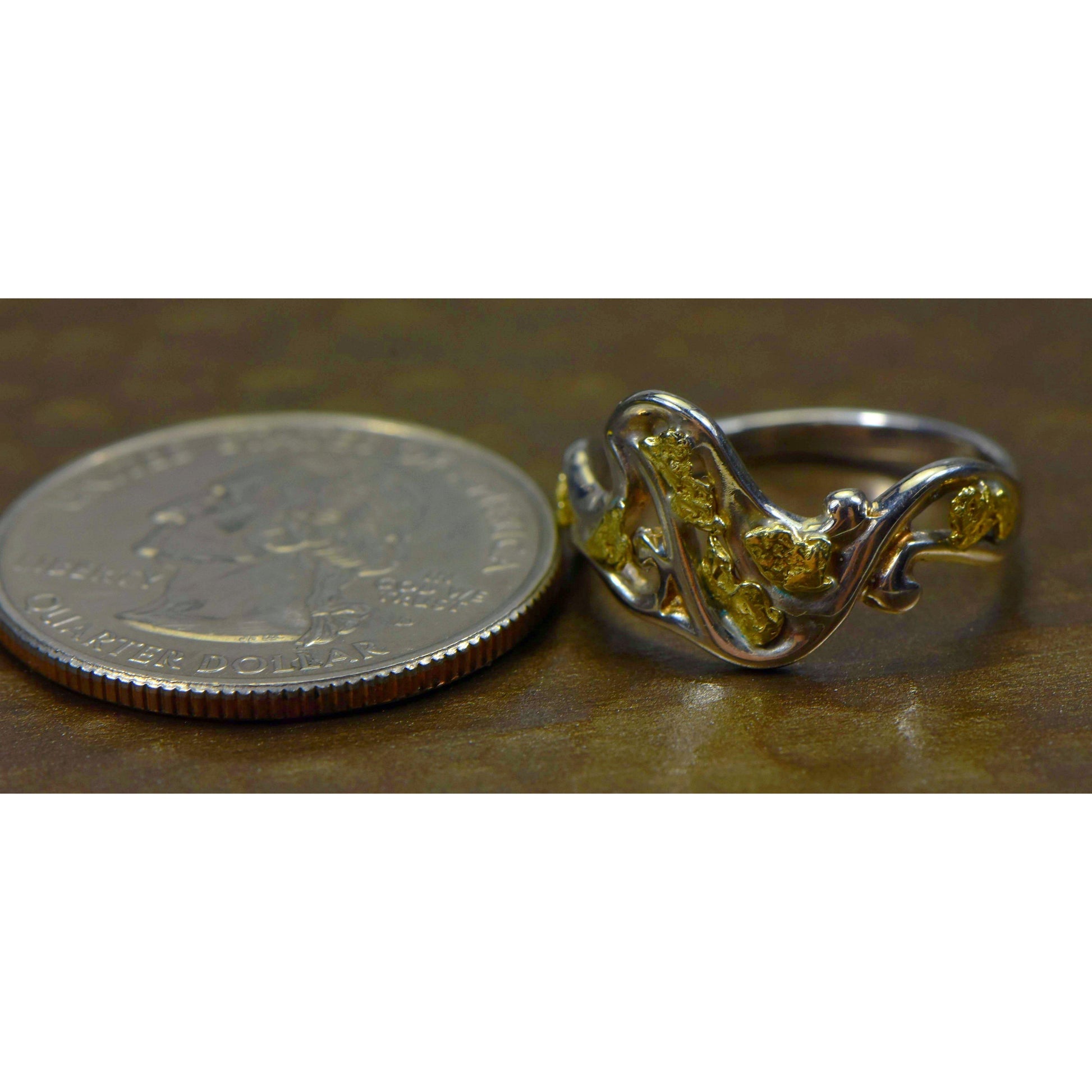 Orocal Gold Nugget Ladies Ring RL179SS-Destination Gold Detectors